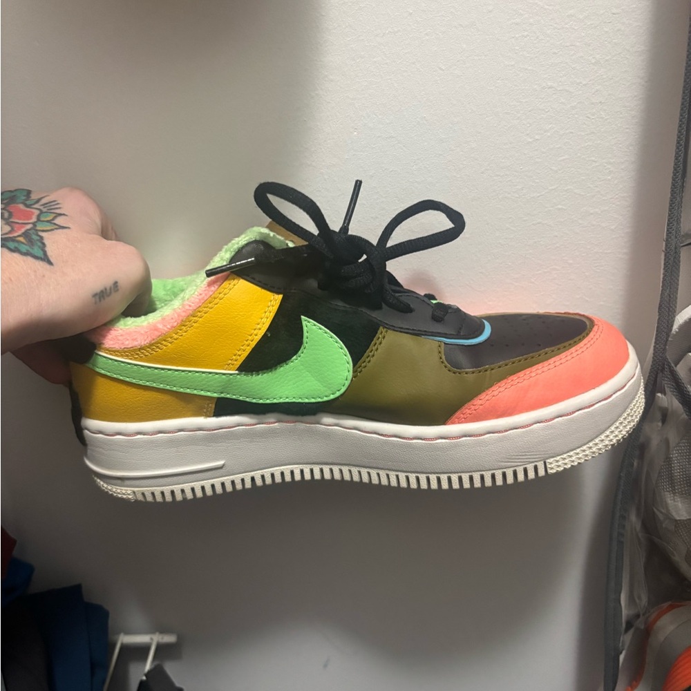 Colorful fur airforce ones